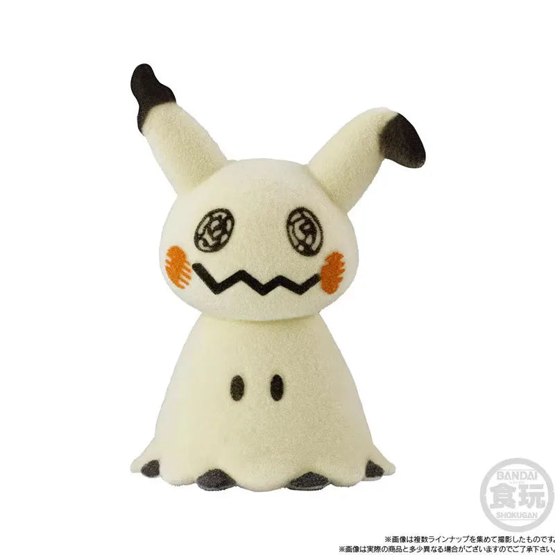 Bandai Genuine Pokemon Figure Toys Q Version Flocking Series 6 Pikachu Sprigatito Gengar Mimikyu Fuecoco Anime Model Decoration