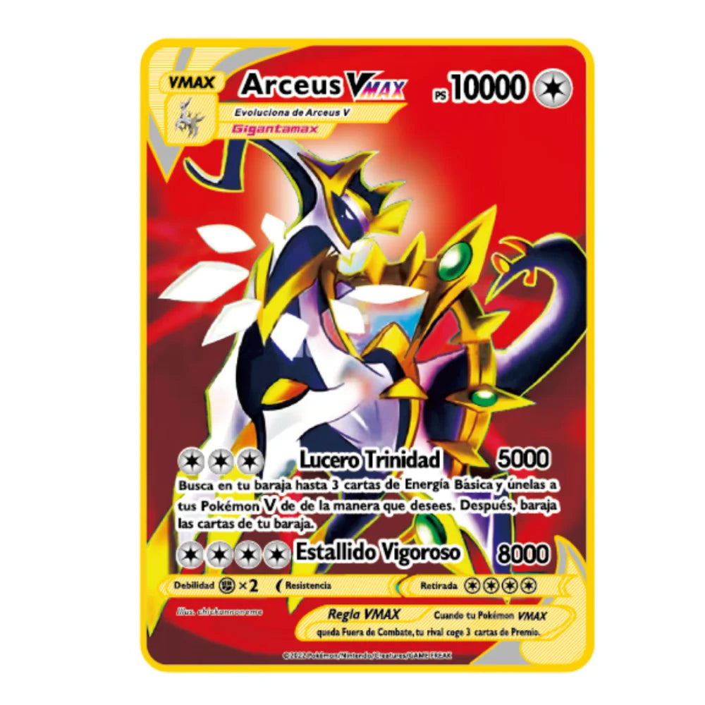2022Spanish Pokémon Cards Metal Pokemon Letters Spanish Pokemon Iron Cards Mewtwo Pikachu Gx Charizard Vmax Cartas Pokémon Vmax