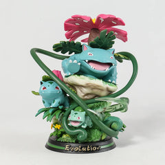 Pokemon Evolution Charizard Charmander Mewtwo Mew PVC Figure Collectible Model Toy with Light