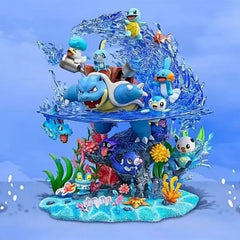 Anime Pokemon Charizard Family Figure Bucket Ocean Blastoise Valley Collectible Action Figurine Statue Dolls Model Ornaments