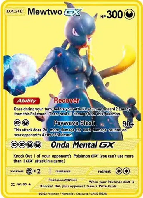 Pokemon English Metal Game Collection Card Anime Figure Charizard Pikachu Blastoise Mewtwo Battle Collection Carte Card Toy Gift