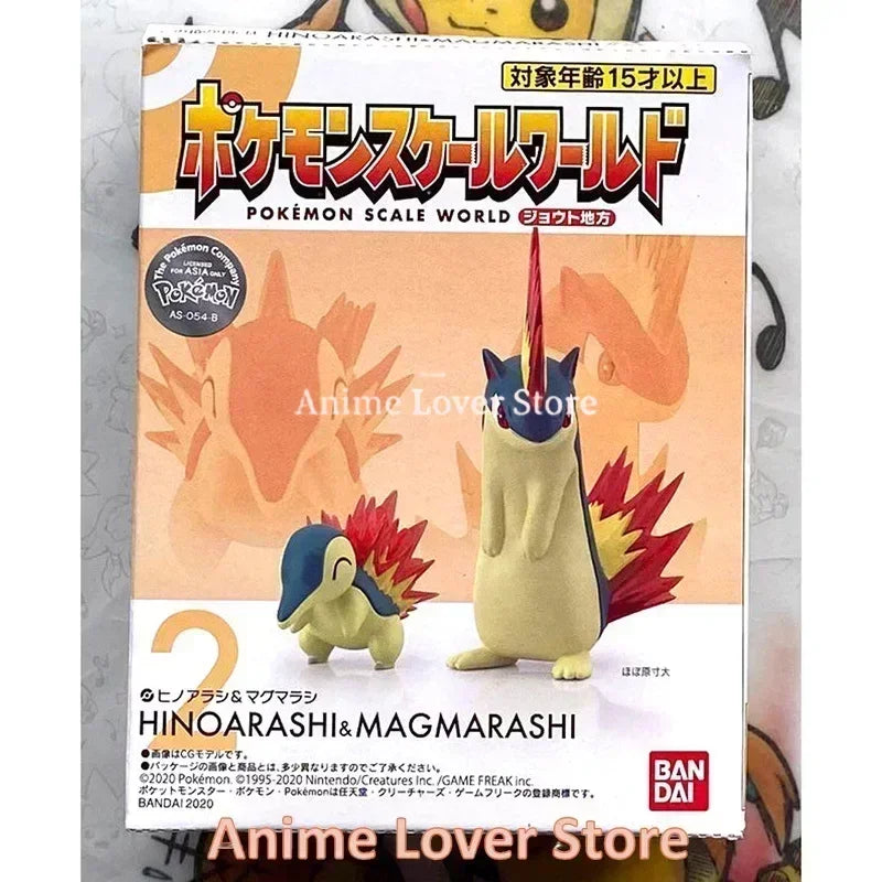 Bandai Original Scale World POKEMON Johto Region Gold Typhlosion Wobbuffet Totodile Togepi Pichu Anime Figure Toys for Kids Gift