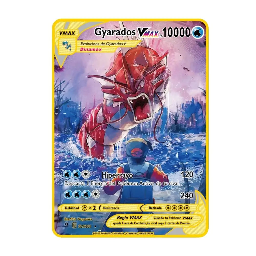 2022Spanish Pokémon Cards Metal Pokemon Letters Spanish Pokemon Iron Cards Mewtwo Pikachu Gx Charizard Vmax Cartas Pokémon Vmax