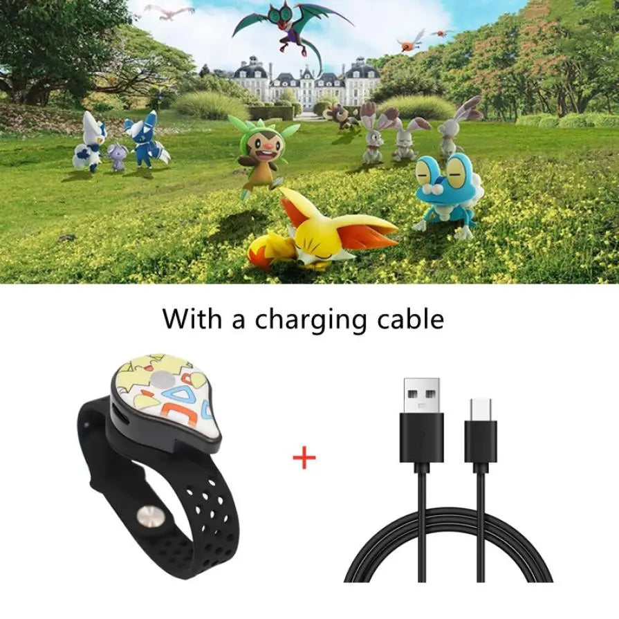 Auto Catch Type-c Rechargable For Pokemon Go Plus Wristband Bracelet Digital Watch Bluetooth Band Switch Game Accessory