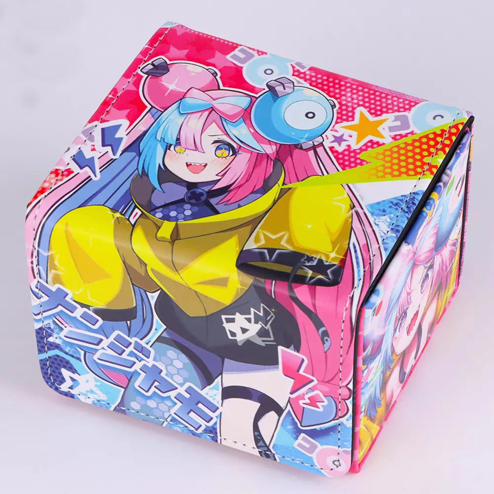 Anime Pokemon Pikachu Deck Box The Starry Night Style Yugioh WS OCG PTCG Trading Cards Pu Leather Storage Collection Box 110+