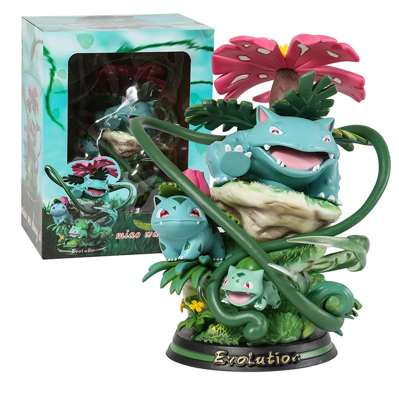 Pokemon Evolution Charizard Charmander Mewtwo Mew PVC Figure Collectible Model Toy with Light