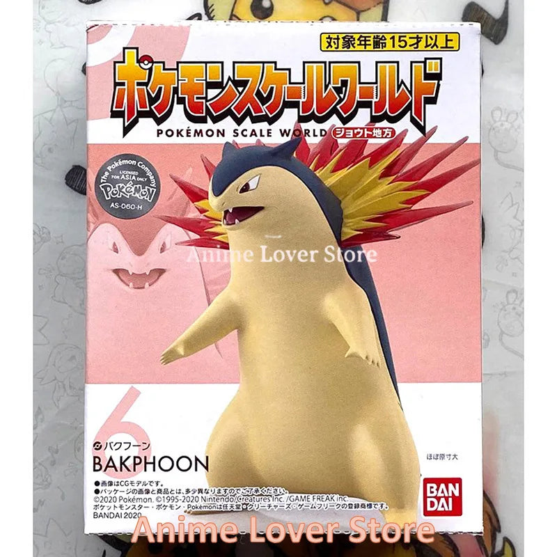 Bandai Original Scale World POKEMON Johto Region Gold Typhlosion Wobbuffet Totodile Togepi Pichu Anime Figure Toys for Kids Gift