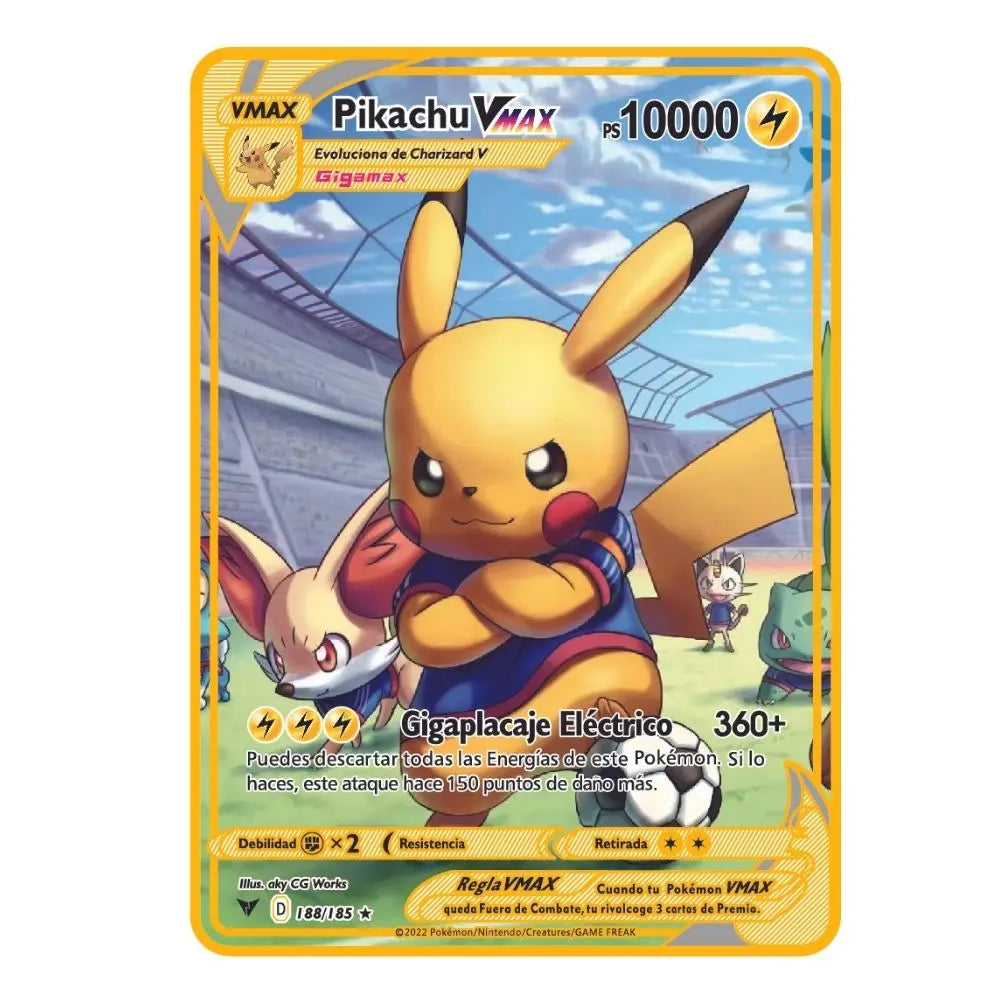 2022Spanish Pokémon Cards Metal Pokemon Letters Spanish Pokemon Iron Cards Mewtwo Pikachu Gx Charizard Vmax Cartas Pokémon Vmax