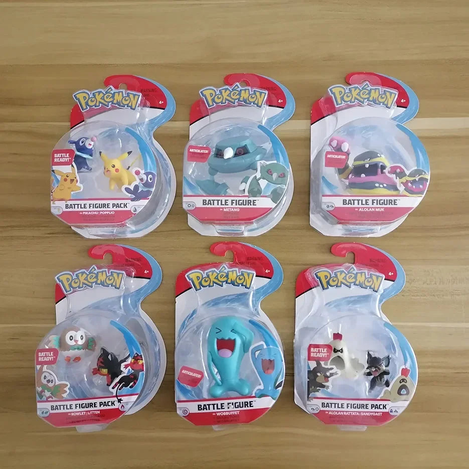 Pokemon WTC Pikachu Popplio Rowlet Litten Sandygast Muk Wobbuffet Metang Doll Gifts Toy Model Anime Figures Collect