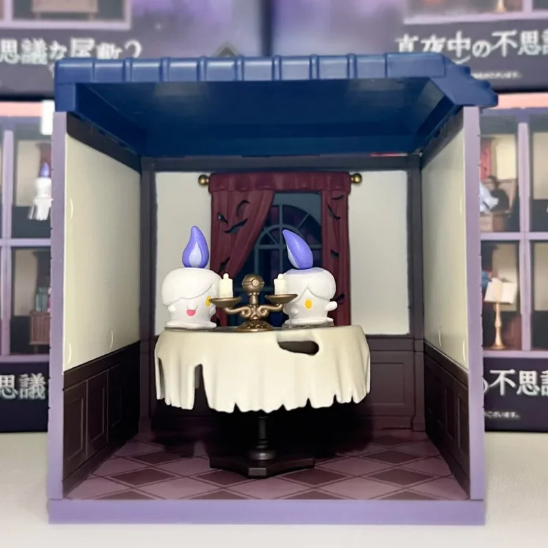 Original Re-Ment Pokemon Incredible Haunted House 2 Litwick Eevee Mimikyu Mismagius Greavard Action Figure Model Decor Toys Gift