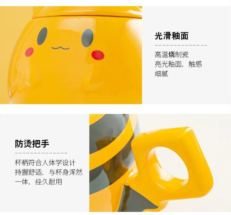 320ml Cute Pokemon Pikachu Ceramic Mug Creative Anime Modelling Children's Breakfast Milk Cup Coffee Tea Water Cup Boy Girl Gift