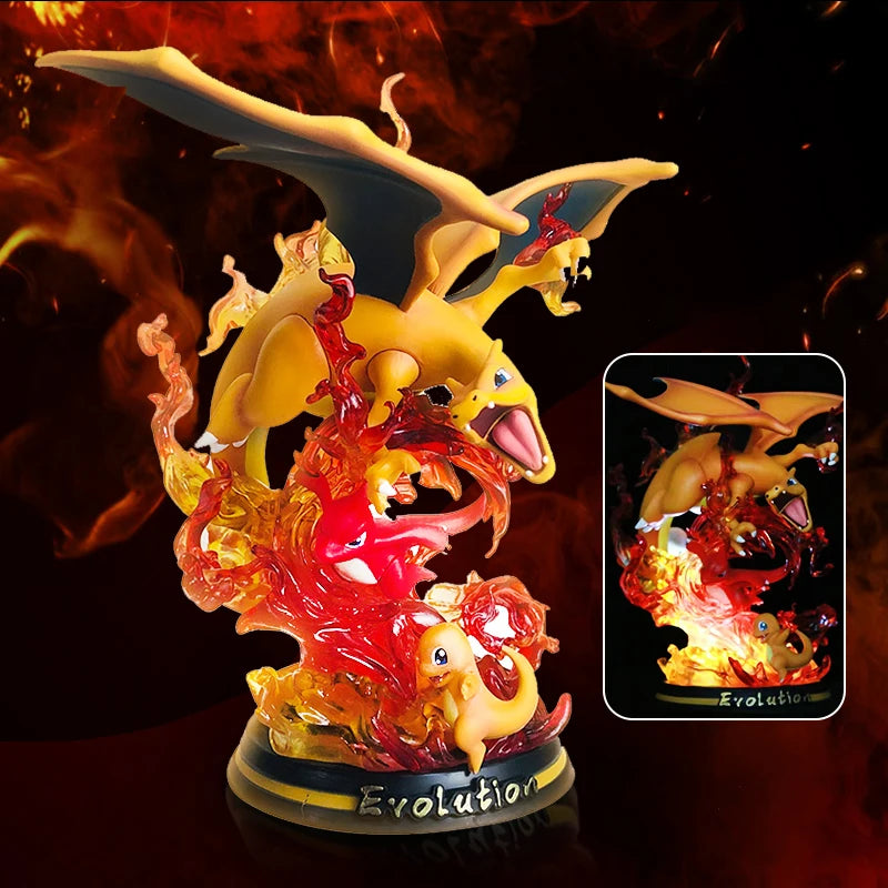 Pokemon Figura Evolution Eevee Action Figure Charizard Raichu Mewtwo Dragonite Venusaur Gengar Illuminous Model Decoration Gifts