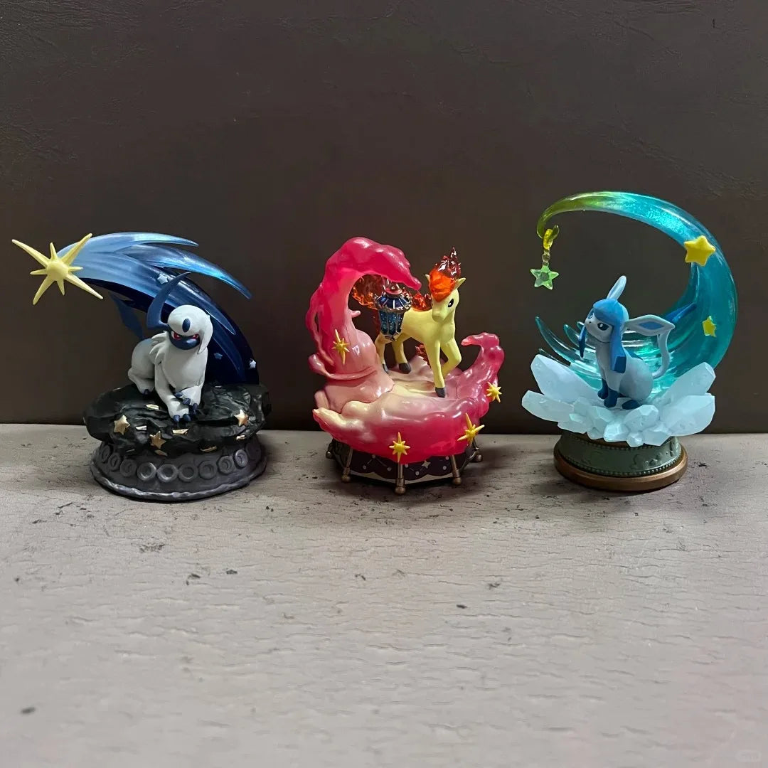 Original Re-Ment Pokemon Starrium Series Dreaming Moonlit Night Absol Glaceon Minccino Pikachu&Cleffa Kirlia&Ralts Ponyta Toy