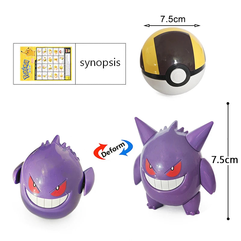 Pokemon Pokeball Box Set Toys Pocket Monster Pikachu ASH-Greninja Lucario Eevee Anime Action Figure Model Toy Gifts