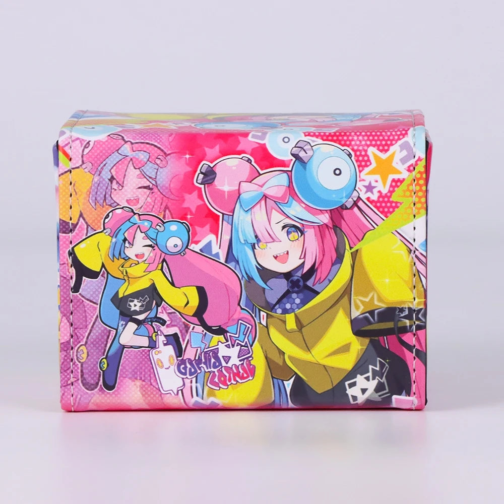 Anime Pokemon Gengar Deck Box The Starry Night Style Yugioh WS OCG PTCG Trading Cards Pu Leather Storage Collection Box 110+