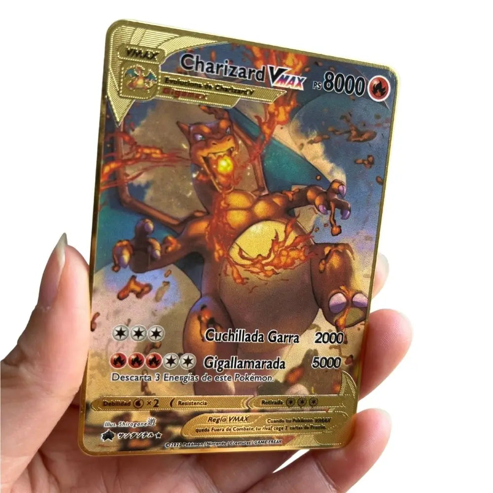 2025 new 10000 Arceus Vmax Gx gold pocket monster card Spanish iron metal Pokmo Letters children's gift game collection card