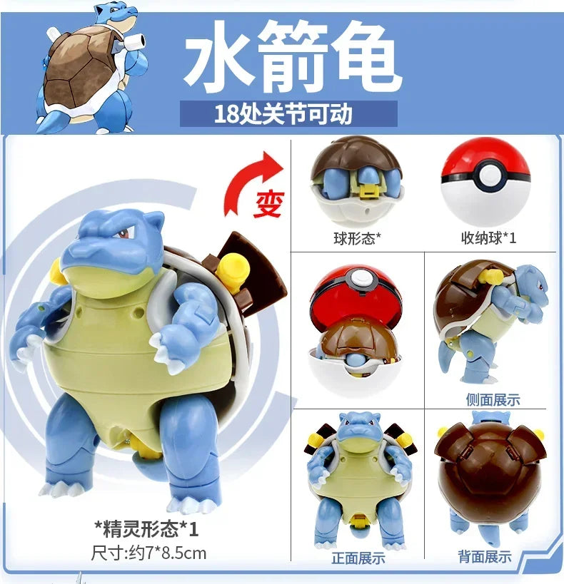 Original Pokemon Elf Ball Toys Pocket Monsters Figures Model Pikachu Gengar Elf Ball Dragonite Snorlax Lapras Kids Toy