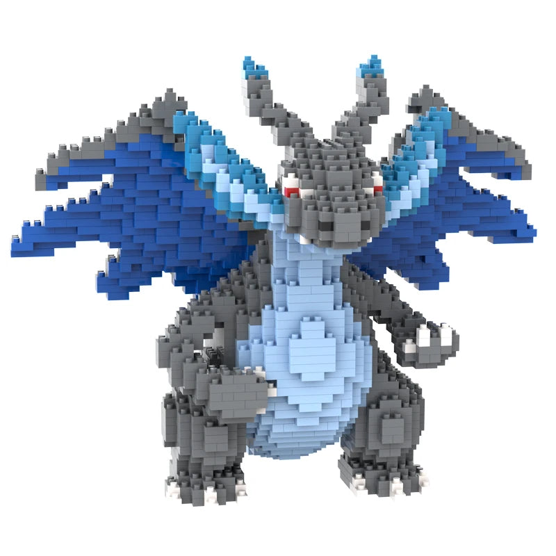 Pokemon Building Block Lucario Mewtow Cubone Gyarados Gengar Piplup Mega Charizard Figure DIY Assembly Micro Bricks Toys for Kid
