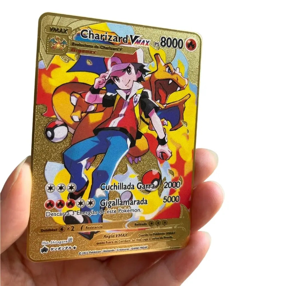 2025 new 10000 Arceus Vmax Gx gold pocket monster card Spanish iron metal Pokmo Letters children's gift game collection card