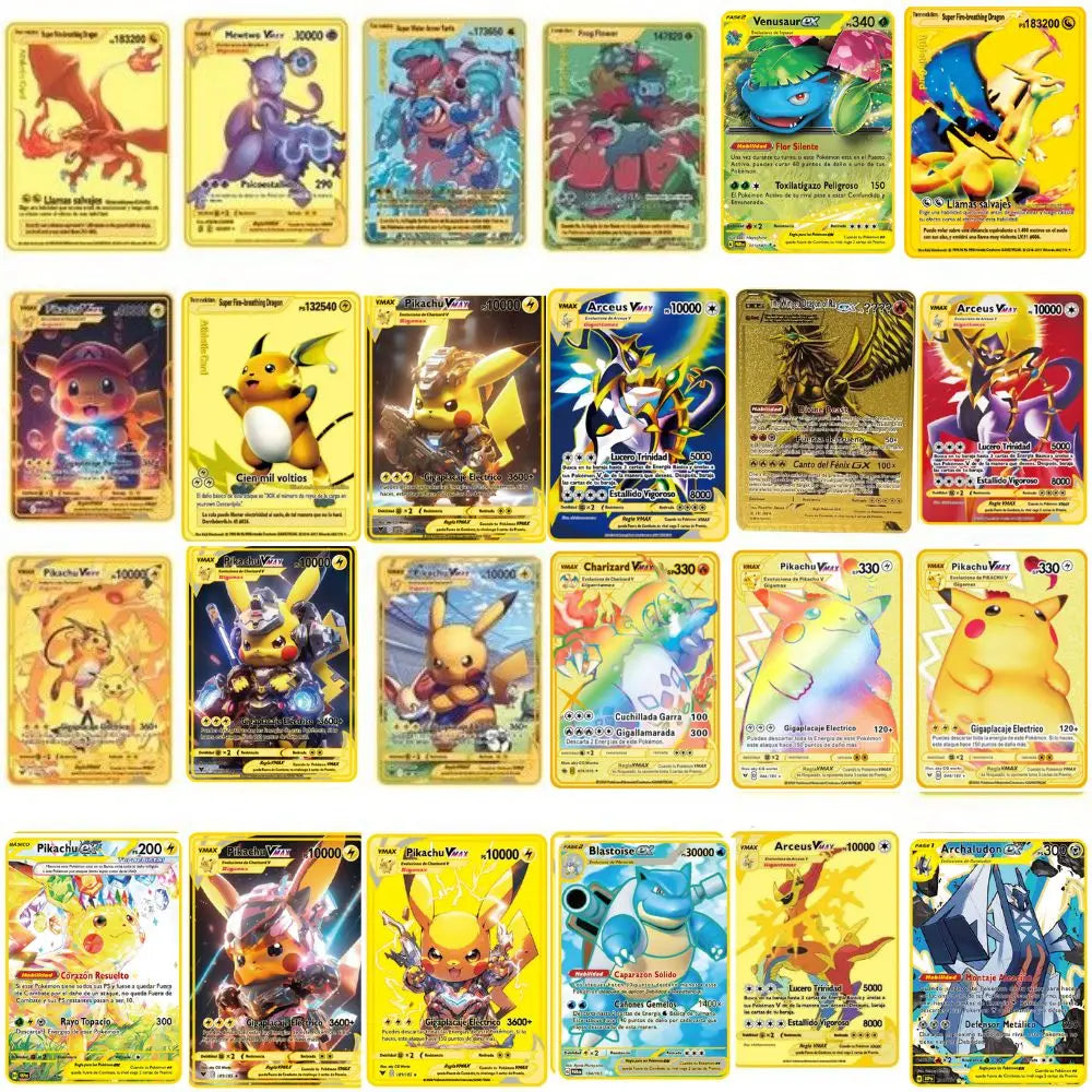 2025 new 10000 Arceus Vmax Gx gold pocket monster card Spanish iron metal Pokmo Letters children's gift game collection card