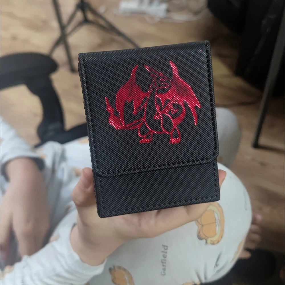 Cartoon Pokemon Card Deck Storage Box Kawaii Eevee Pu Ptcg Brand Box Gengar Large Capacity Card Deck Box Ws Card Case Toys