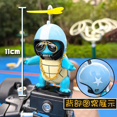 Anime Pokemon Johnny Turtle Cute Rotating Propeller Decoration Motorcycle mountain road bikes Electric bike riding accessories