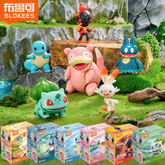 Original BLOKEES Pokemon Slowpoke Bulbasaur Squirtle Charcadet Snorlax Pikachu Blind Box Surprise Action Figure Anime Doll Toys