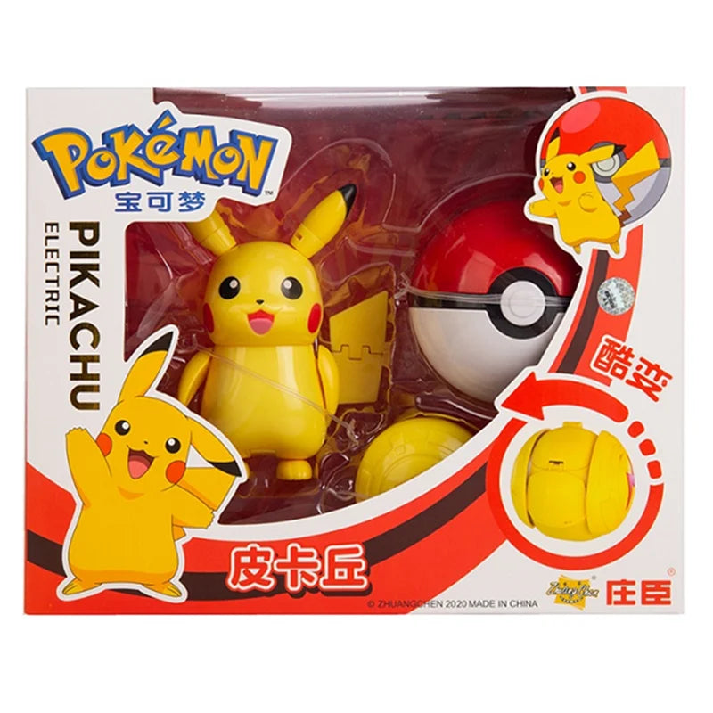 Pokemon Anime Figure Charizard Pikachu Mewtwo Pocket Monster Action Deformation Pokeball Toy Figures Model Kids Christmas Gift