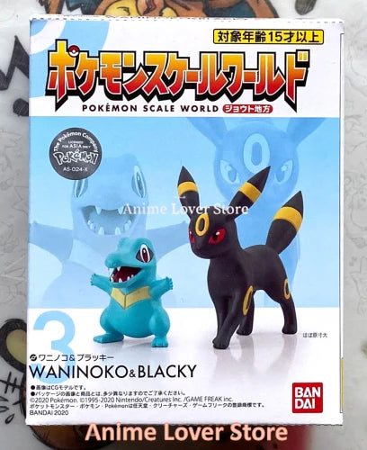 Bandai Original Scale World POKEMON Johto Region Gold Typhlosion Wobbuffet Totodile Togepi Pichu Anime Figure Toys for Kids Gift