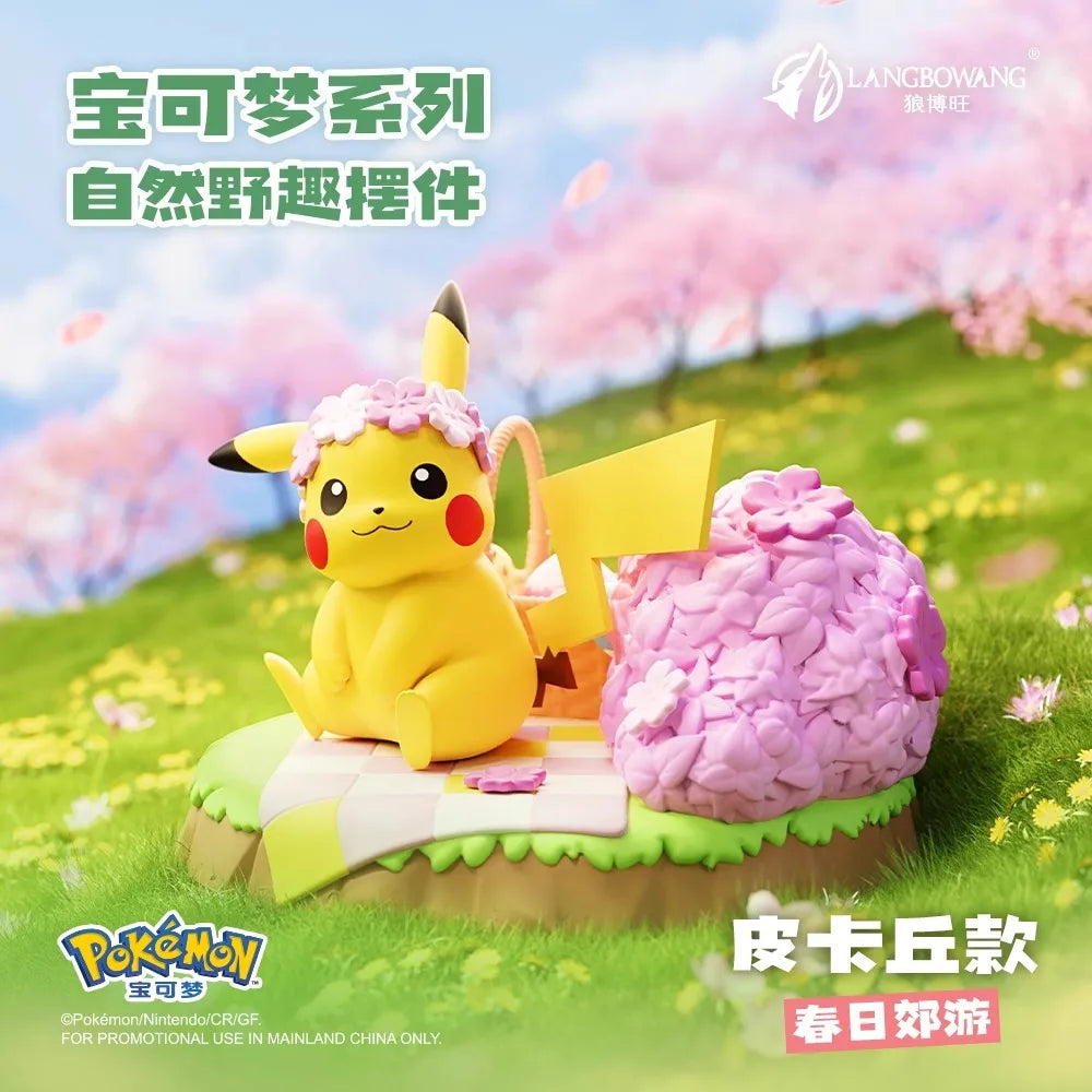Anime Pokemon Figure Pikachu Eevee Meowth Bulbasaur Decoration Ornaments Action Figure Model Toys Children Birthday Gifts