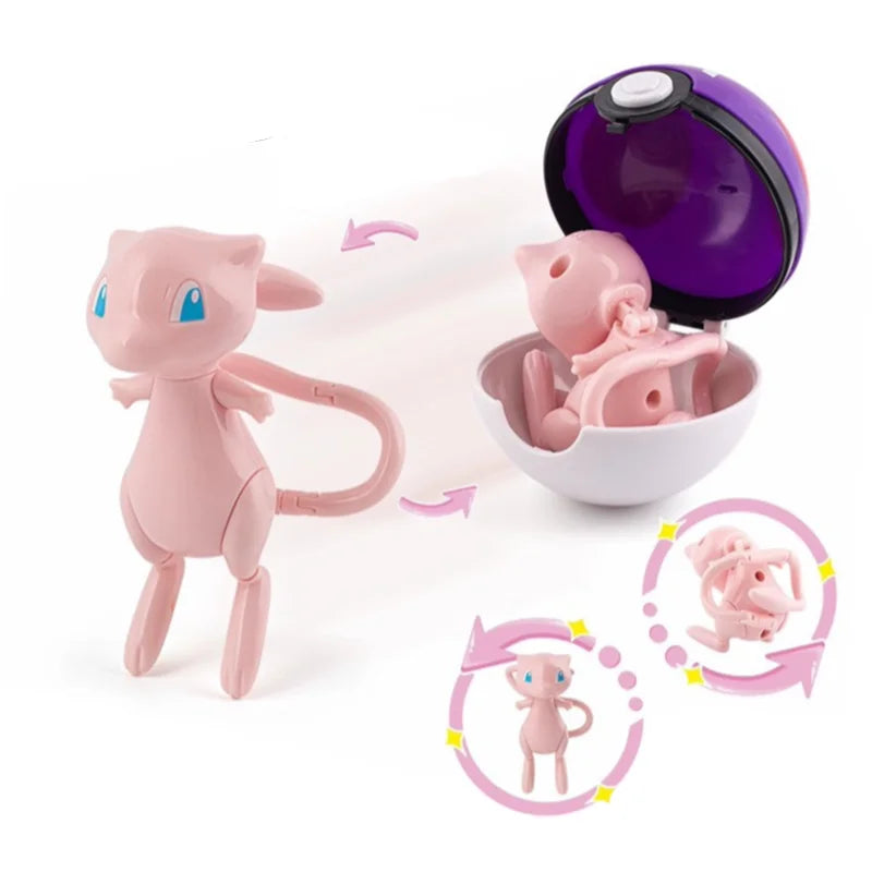 Original Pokemon Elf Ball Toys Pocket Monsters Figures Model Pikachu Gengar Elf Ball Dragonite Snorlax Lapras Kids Toy