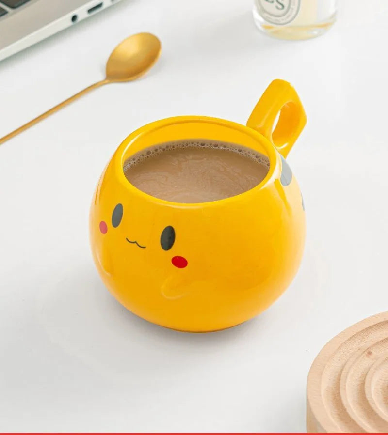320ml Cute Pokemon Pikachu Ceramic Mug Creative Anime Modelling Children's Breakfast Milk Cup Coffee Tea Water Cup Boy Girl Gift