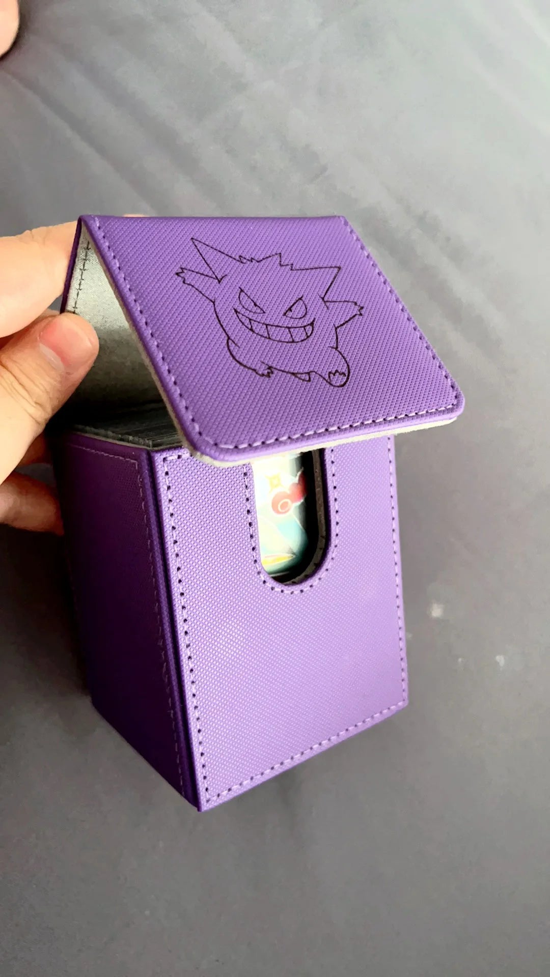 Cartoon Pokemon Card Deck Storage Box Kawaii Eevee Pu Ptcg Brand Box Gengar Large Capacity Card Deck Box Ws Card Case Toys