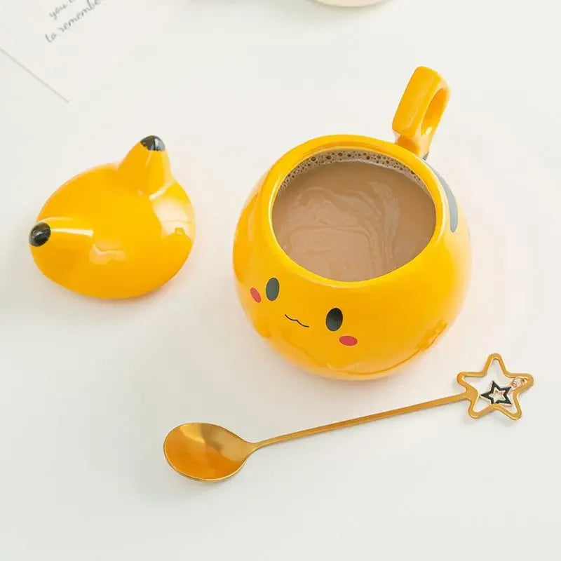 320ml Cute Pokemon Pikachu Ceramic Mug Creative Anime Modelling Children's Breakfast Milk Cup Coffee Tea Water Cup Boy Girl Gift