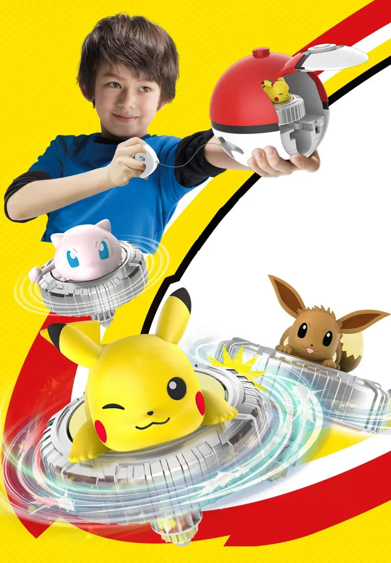 Pocket Monsters Pokemon Spinning Top Arena Figure Top Ball Battle Gyro Pikachu Charmander Squirtle Mew Eevee Elf Children Toy