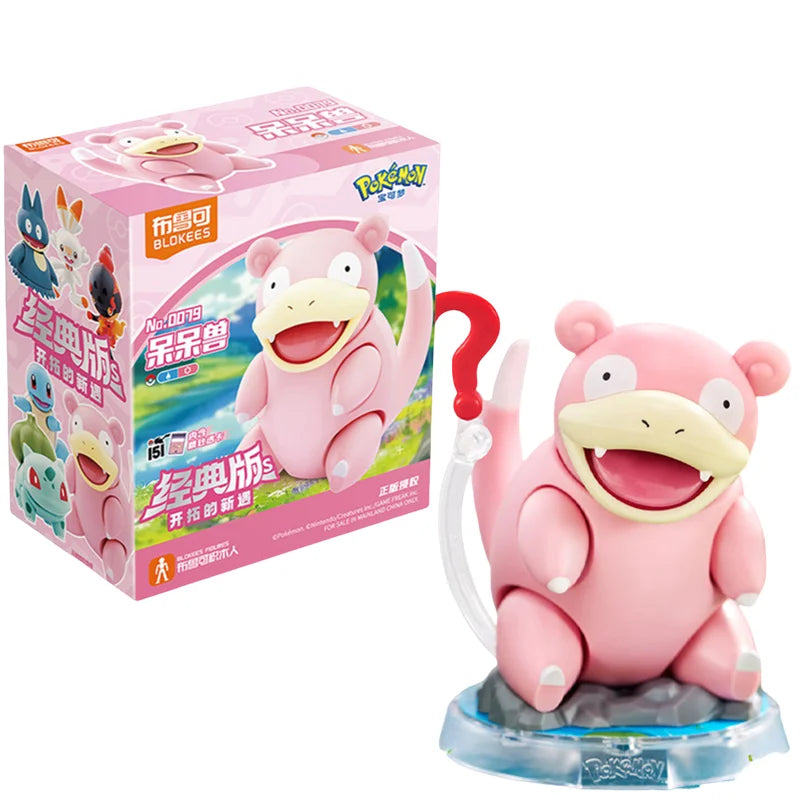 Original BLOKEES Pokemon Slowpoke Bulbasaur Squirtle Charcadet Snorlax Pikachu Blind Box Surprise Action Figure Anime Doll Toys