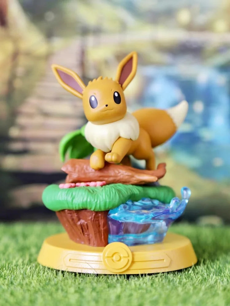 Anime Pokemon Funism Original Adventure Eevee Family Suit Blind Box Jolteon Sylveon Action Figure Collection Model Kids Toy Gift