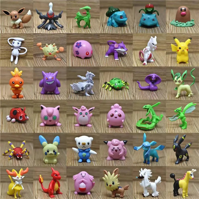 3-6cm Pokemon Anime Figure Non-Repeat Style Pikachu Charizard Pocket Monster Pet Toy Figure Collectible Model Kids Birthday Gift