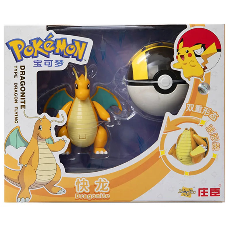 Pokemon Anime Figure Charizard Pikachu Mewtwo Pocket Monster Action Deformation Pokeball Toy Figures Model Kids Christmas Gift