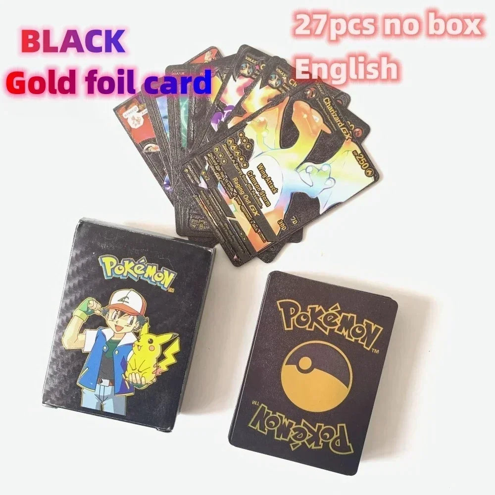 2024 NEW 27-55PCS Pokemon Colorful Gold Foil Card Charizard Pikachu Arceus Silver Rainbow English German VSTAR GX V VMAX Card