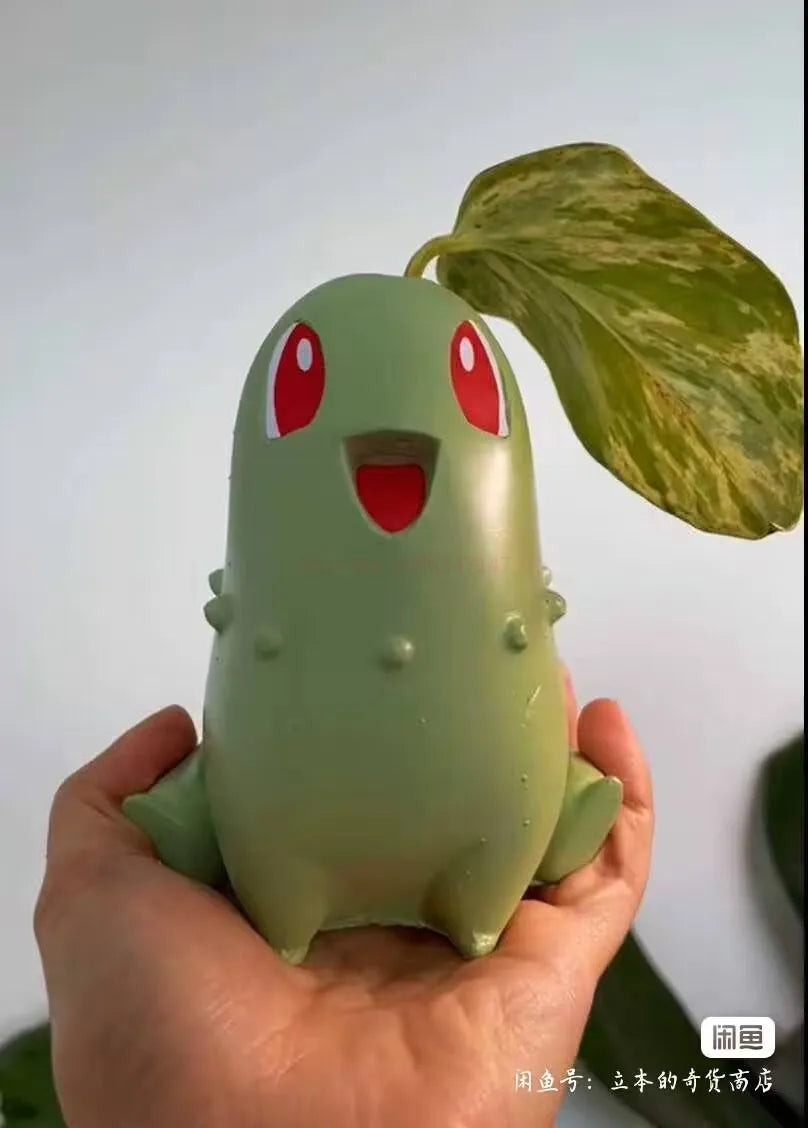 Pokemon Chikorita Kawaii Planter Flower Pot Creative Pot Chikoritas Statue Vase Ornaments Figure Model Decor Gifts Toy