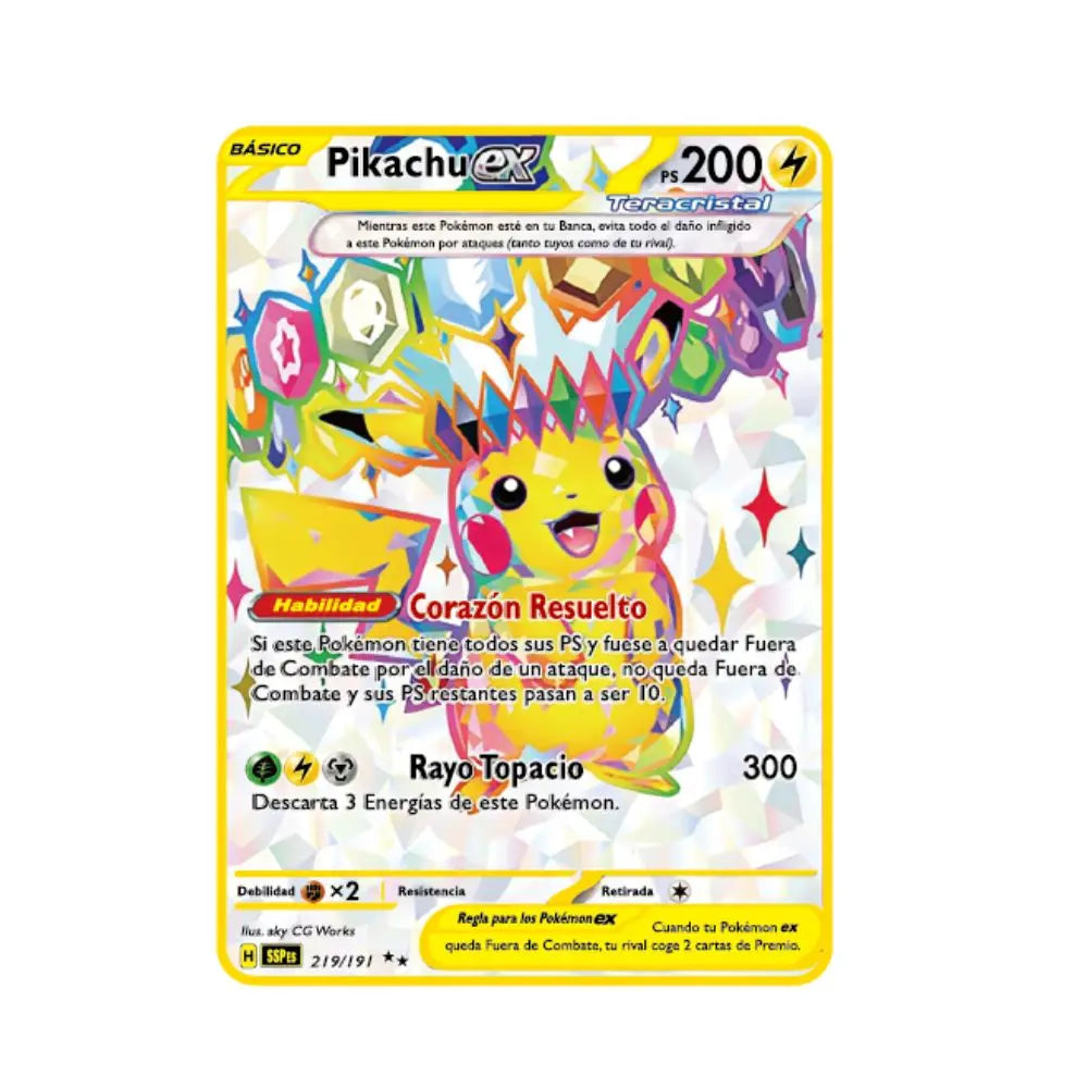 2022Spanish Pokémon Cards Metal Pokemon Letters Spanish Pokemon Iron Cards Mewtwo Pikachu Gx Charizard Vmax Cartas Pokémon Vmax