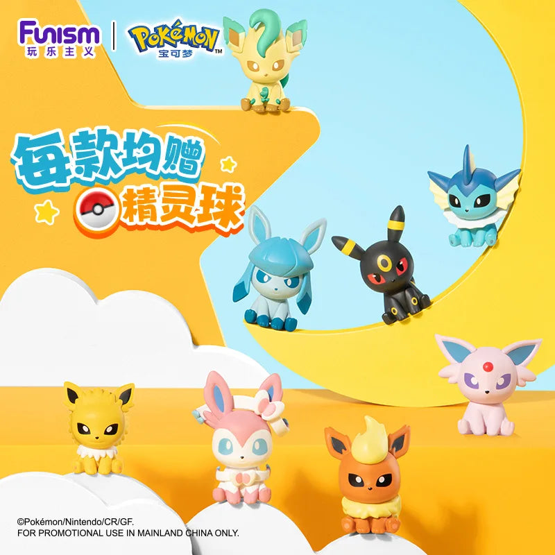 Pokemon Figures Eevee Evolution Vaporeon Espeon Umbreon Sylveon Leafeon Dolls 4cm PVC Model Pokémon Toys for Kids Christmas Gift