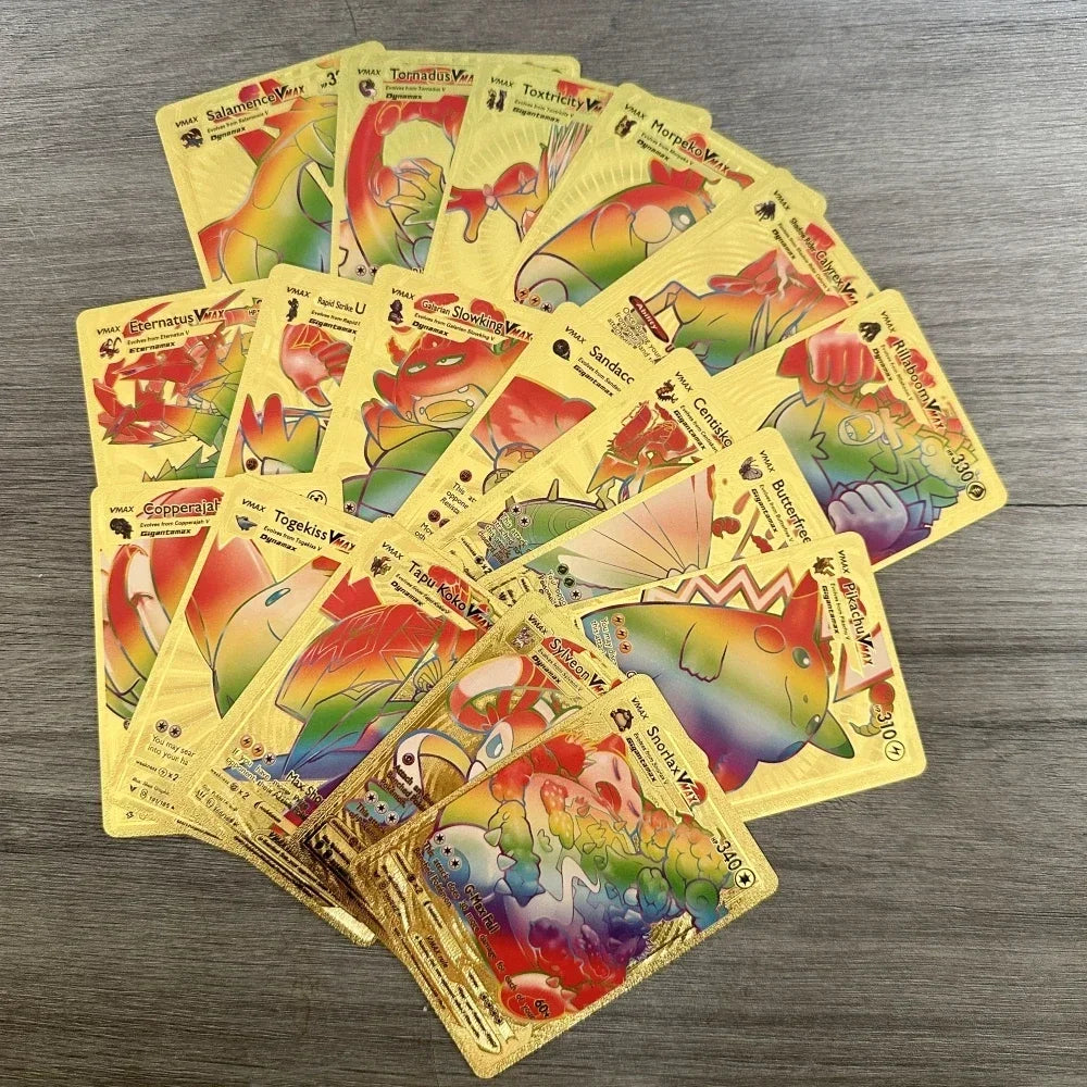 2024 NEW 27-55PCS Pokemon Colorful Gold Foil Card Charizard Pikachu Arceus Silver Rainbow English German VSTAR GX V VMAX Card
