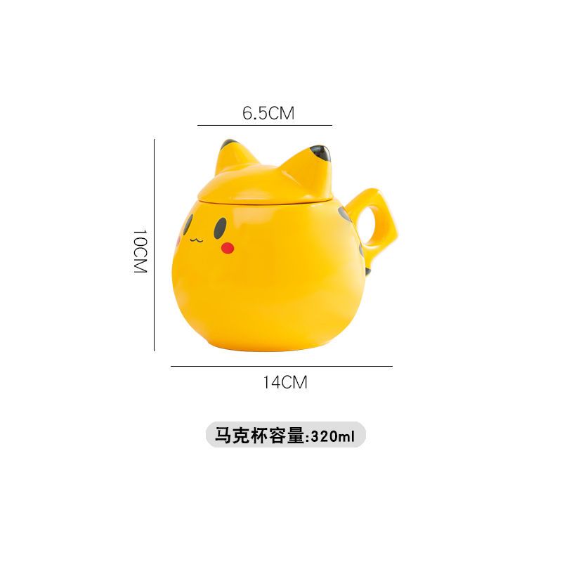 320ml Cute Pokemon Pikachu Ceramic Mug Creative Anime Modelling Children's Breakfast Milk Cup Coffee Tea Water Cup Boy Girl Gift