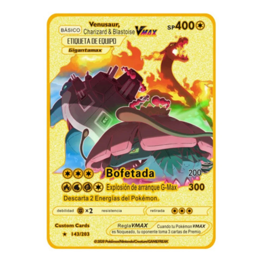 2022Spanish Pokémon Cards Metal Pokemon Letters Spanish Pokemon Iron Cards Mewtwo Pikachu Gx Charizard Vmax Cartas Pokémon Vmax