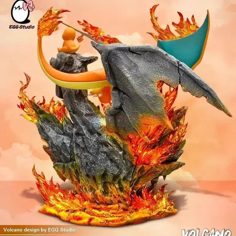 Anime Pokemon Charizard Family Figure Bucket Ocean Blastoise Valley Collectible Action Figurine Statue Dolls Model Ornaments