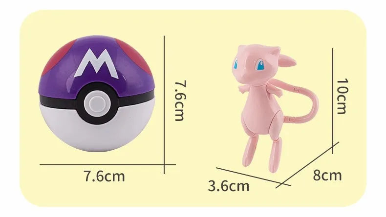 Original Pokeball Figures Toys Pocket Monsters Ball Model Pikachu Gengar Pokemon Elf Ball Dragonite Snorlax Lapras Kids Toy