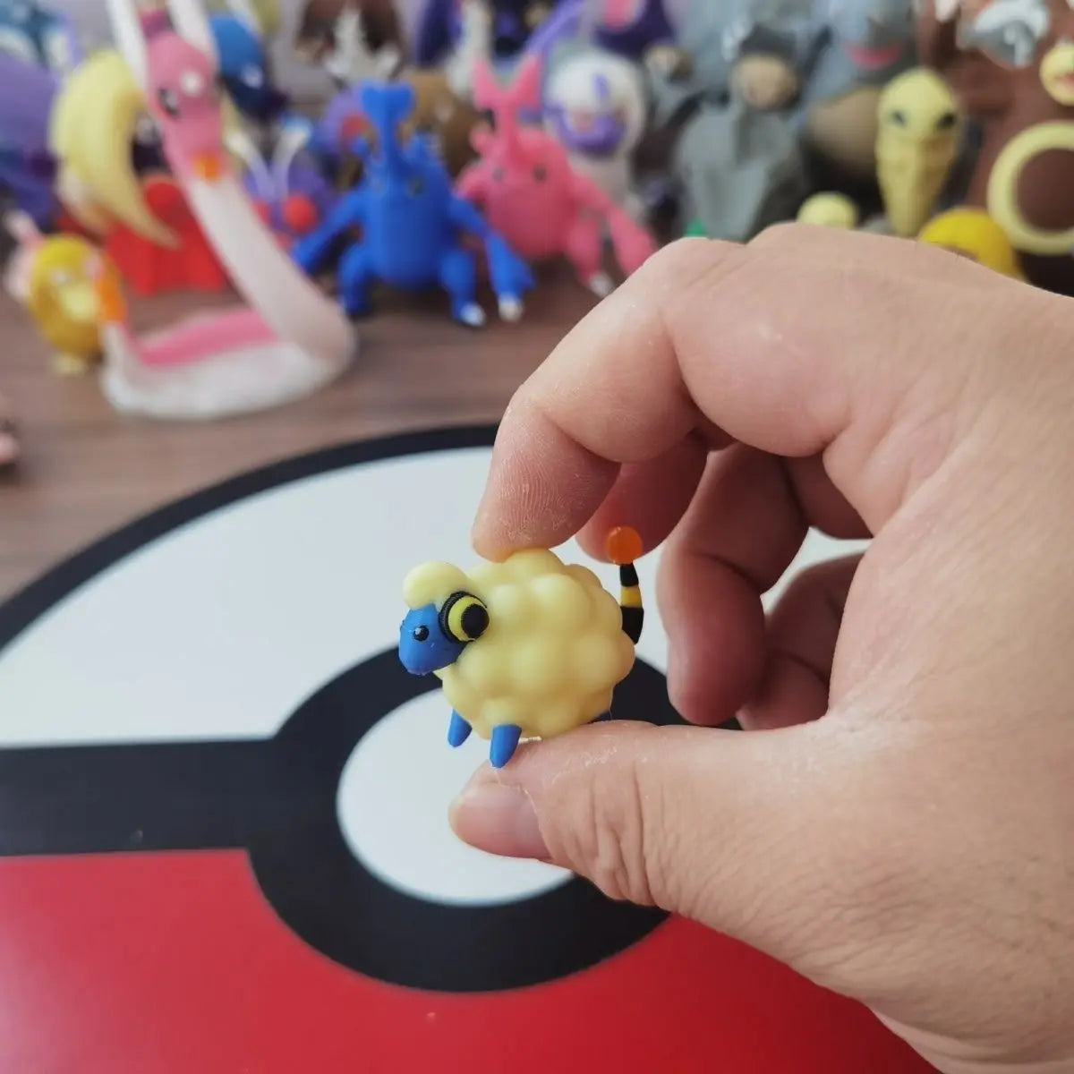 1:20 Anime Mareep Flaaffy Ampharos Figure Proportion World Diy 3D Printing Cute Cartoon Character Desktop Model Children Gift