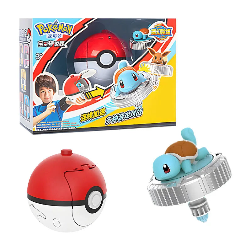 Pokemon Arena Set Spinning Top Ball Game Battle Pokeball Box Anime Figure Pikachu Charmander Squirtle Mew Eevee for Toy Child